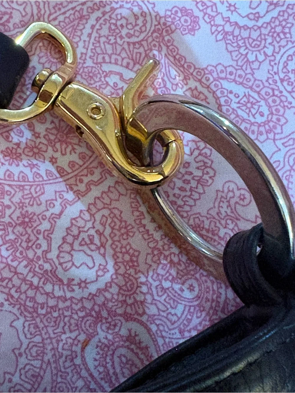 Andre Oliver Black Leather Hobo with Gold Rings